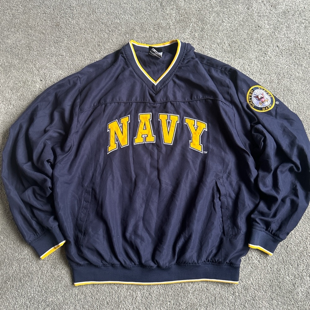 Navy blue windbreaker